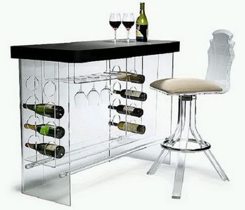 Tiffany Acrylic Bar: бутылки с вином плавают у вас дома