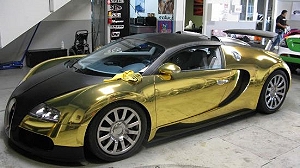 Золотой Bugatti Veyron принял участие в чемпионате Gumball Rally