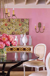 гостиная в розовых тонах