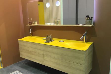 желтый цвет в дизайне ванной