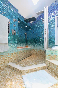 дизайн керамической плиткой ванной
