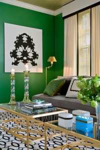гостиная в зеленых тонах