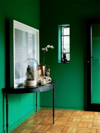 дизайн интерьера с зелёным цветом