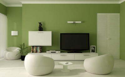 зеленый цвет в комнатах дома