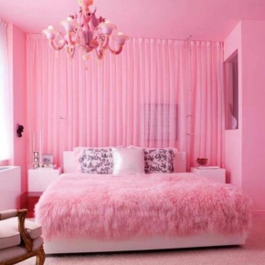 интерьер спальни в розовых тонах